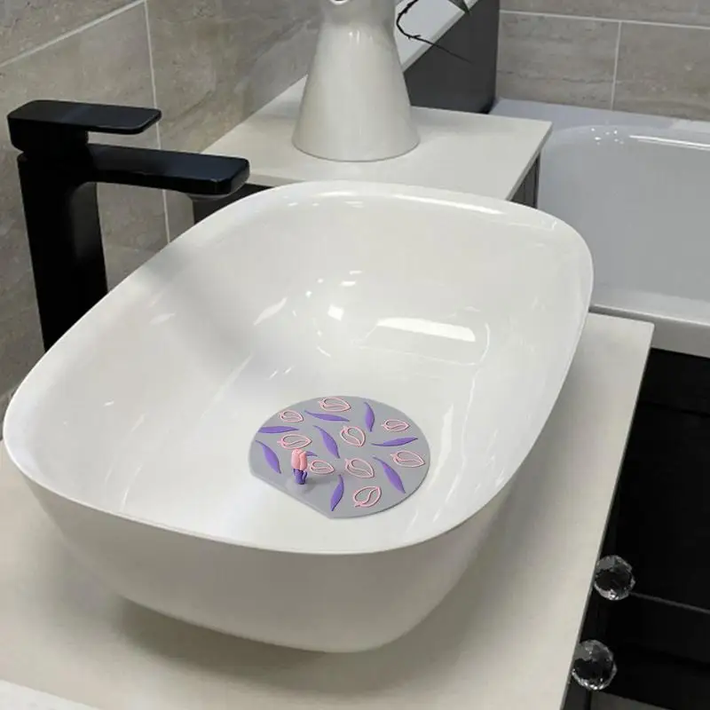 Tappo di scarico per cucina Coperchio di scarico in silicone con manico a fiore Tappo per vasca da bagno facile da installare Accessori per la casa