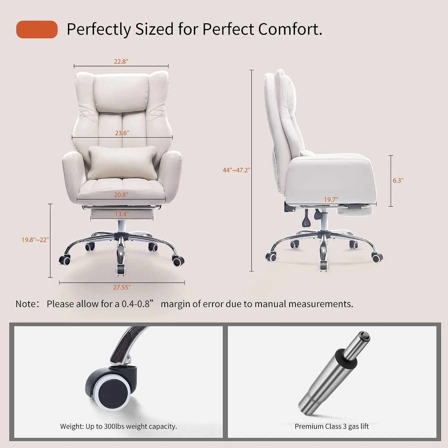 Cross Legged Office Chair with Foot Rest, Flip Armrest