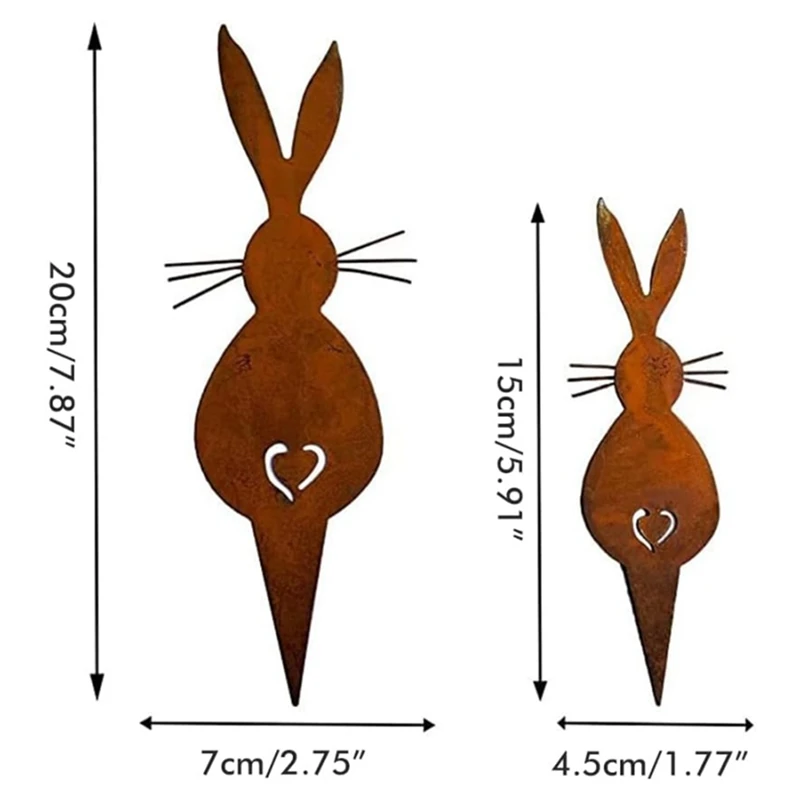 Easter Bunny Garden Stake Garden Decoration Stake  Rust Decoration Spring Decoration For Garden And Front Door
