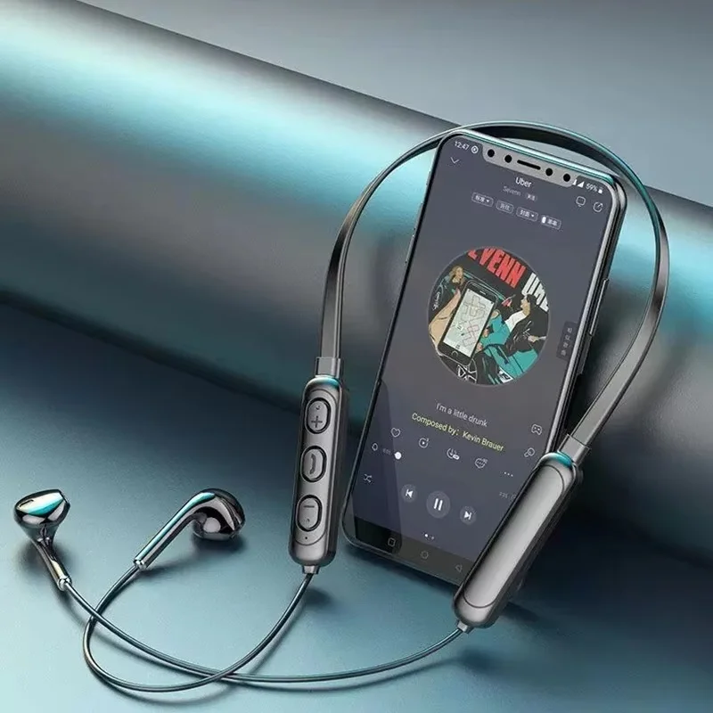 Neck Hanging Bluetooth Headset HD Microphone For iPhone Xiaomi Huawei Phone Noise Reduction Sound Sports Fitness Audio Accessory