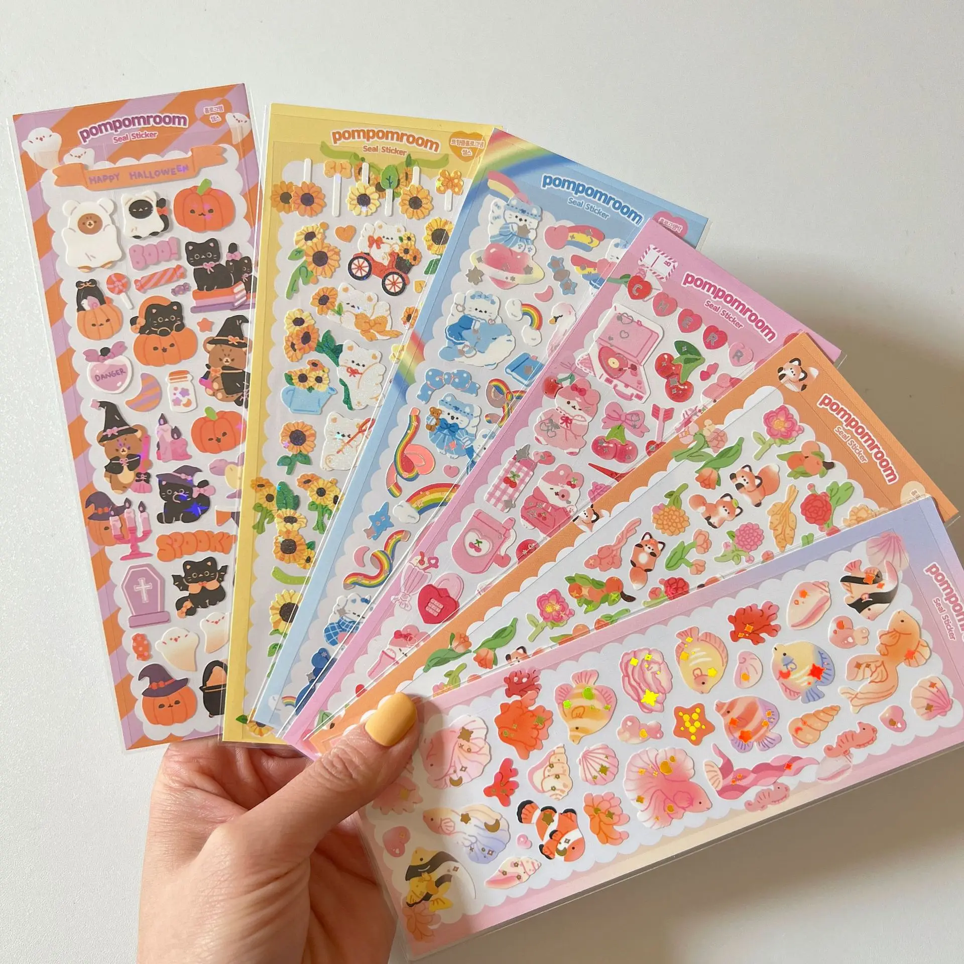 Kawaii Ins Hot Stamping Rainbow Cartoon Cute Stickers Handmade Love DIY Idol Card Deco Scrapbooking Sticker Korean Stationery - Image 4