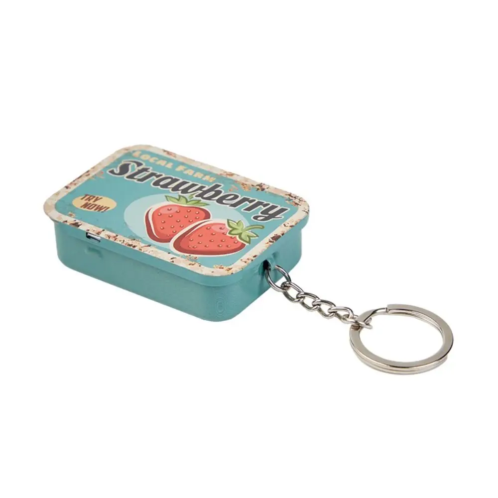 With Keyring Push-Pull Tin Box DIY with Sliding Lids Metal Box Multi-function Multiple Styles Sliding Cover Box School Supplies