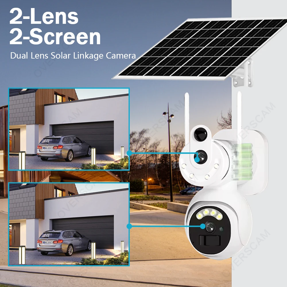 4G SIM Solar Security Cameras Wireless Outdoor 8MP 4K HD Video Surveillance Color Night Vision Human Auto Tracking 4G SIM Card