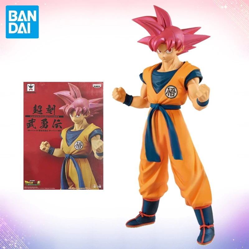 

В наличии Аниме Dragon Ball Red Haired Son Goku Movie Супергравированный воин Den Saiyan God Модель игрушки в подарок Фигурка WB