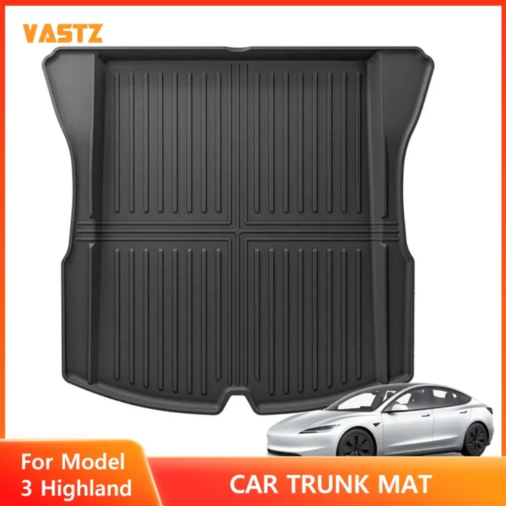 

Rear Trunk Mat For Tesla Model 3 Highland 2024 2025 All Weather TPE Cargo Liner Anti-Slip Waterproof Car Interior Accessories