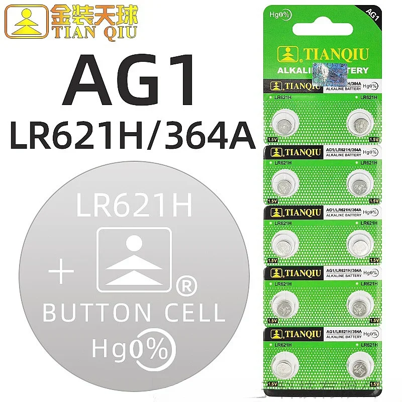 Pila de botón AG1 1,55 V compatible con SR621SW y LR621 - imagen 3
