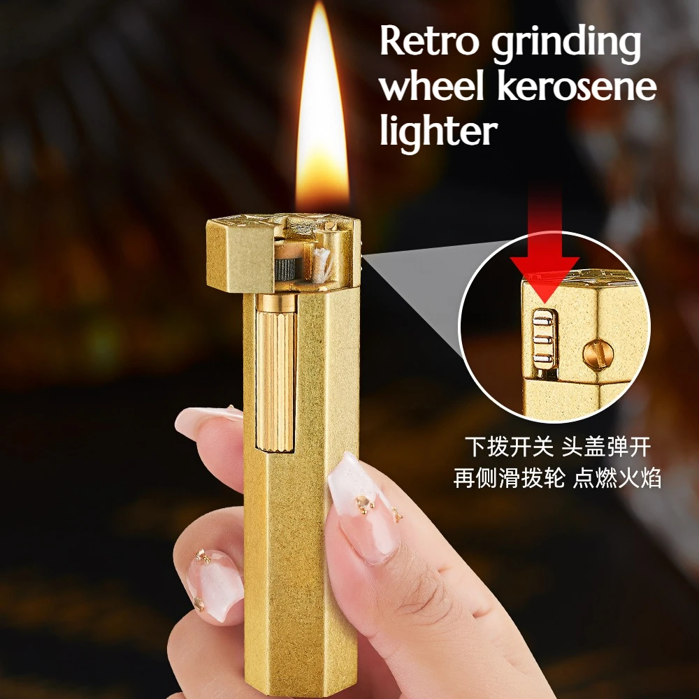 

Ретро-зажигалка в стиле сверла, шестигранная форма, модный дизайн, высококачественная, в качестве подарка