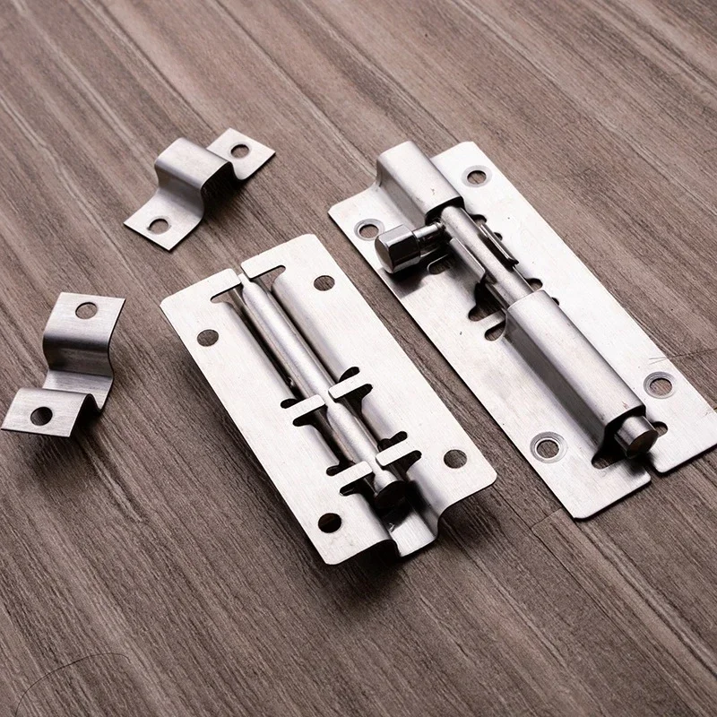 Apstelle 1Pcs 1.5/2/2.5/3/4/5/6/8/10/12 Inch Stainless Steel Door Latch Sliding Lock Bolt Latch Hasp Staple Gate Safety Lock