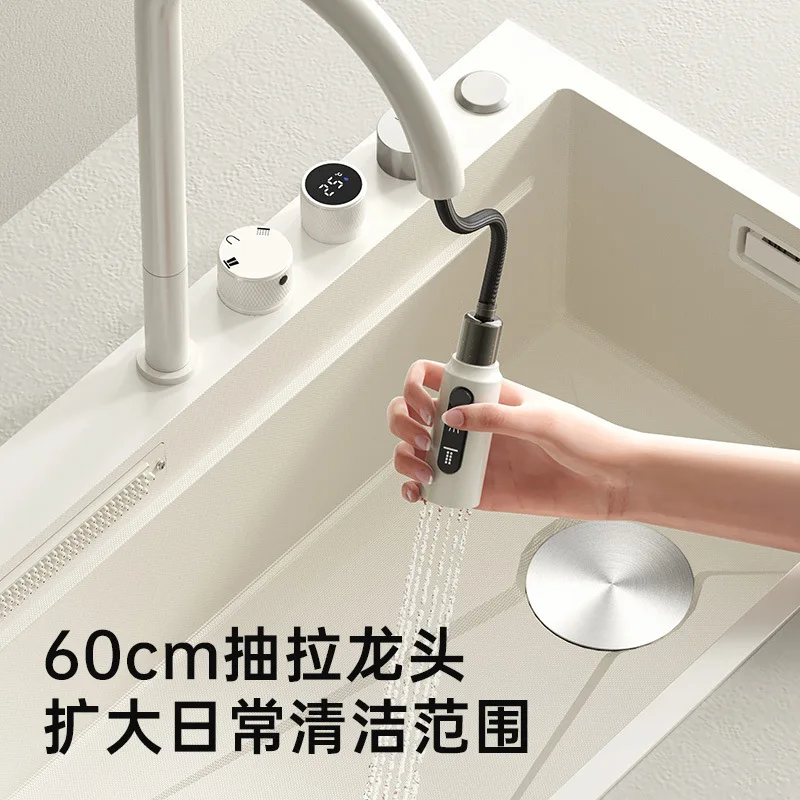 シンクナノ304ステンレス製野菜洗い桶 クリーム色の風の白 キッチン家庭用シンク