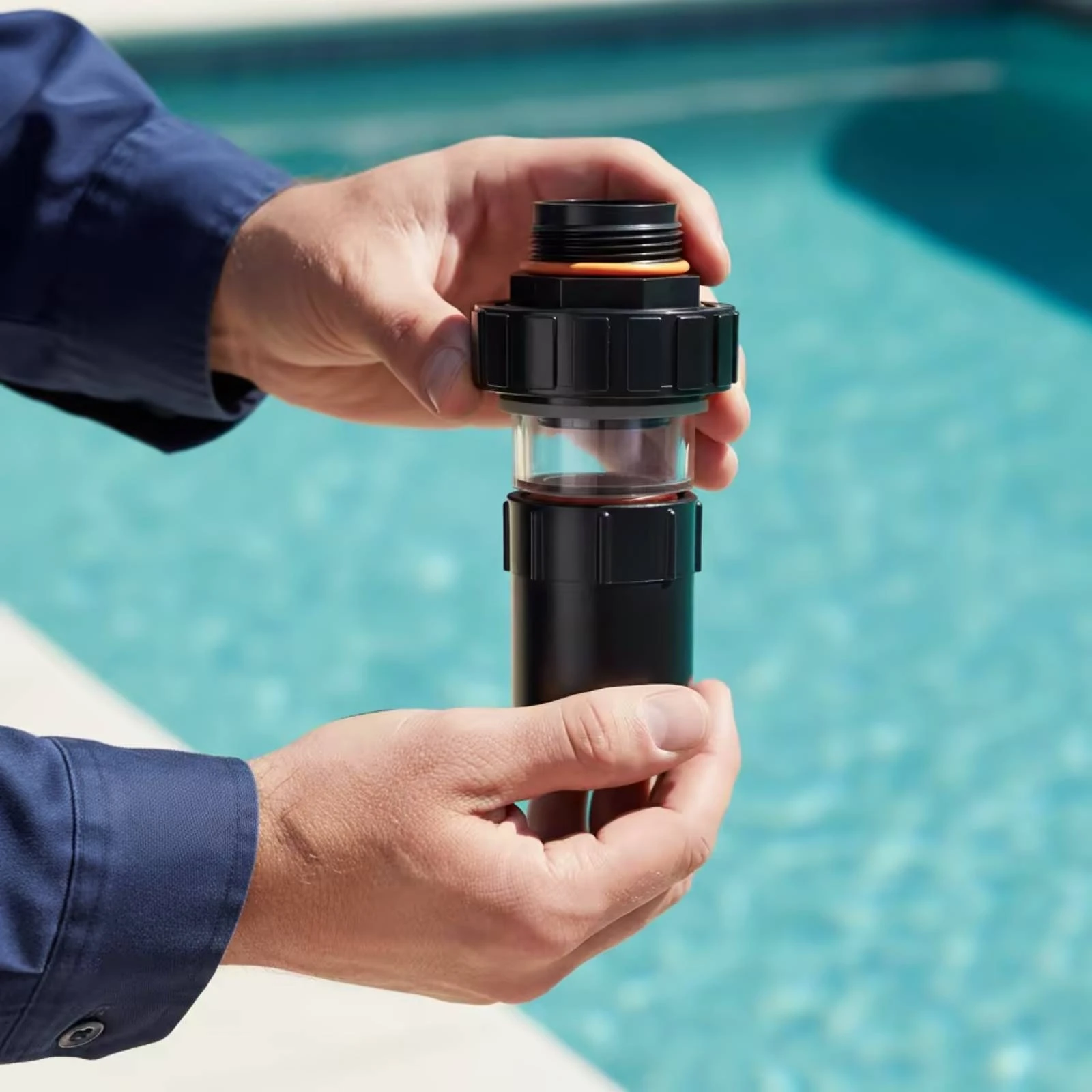 Sand Filter Drain Fitting Leak-Leakproof Drain Fitting with Transparent Body Adapter Compatible Part Easy to Install