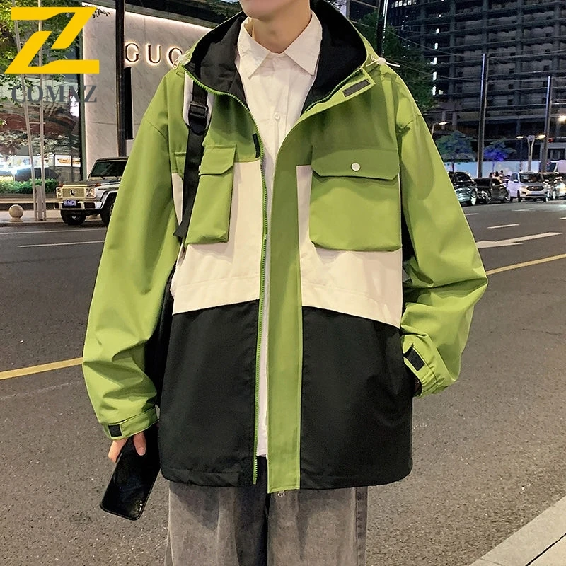 

Male 2025 New JacketTrendy Hooded Multiple Bocket Waterproof Windproof Coat Outdoors Camping Travel Lightweight Breathable Coats