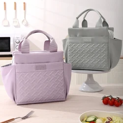 Portable Insulated Lunch Box Open Zipper Lunch Handbag Warm Lunch Storage Bag Adult Work Picnic Hiking Beach Insulated Bag