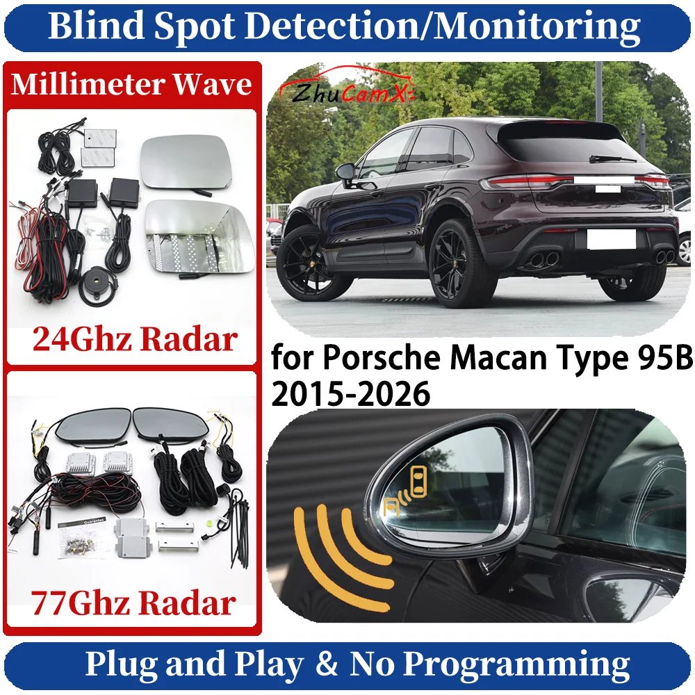 Blind Spot Monitoring/Detection System for Porsche Macan Type 95B 2015-2026 Night Driving Side Lane Change Warning Light Assist