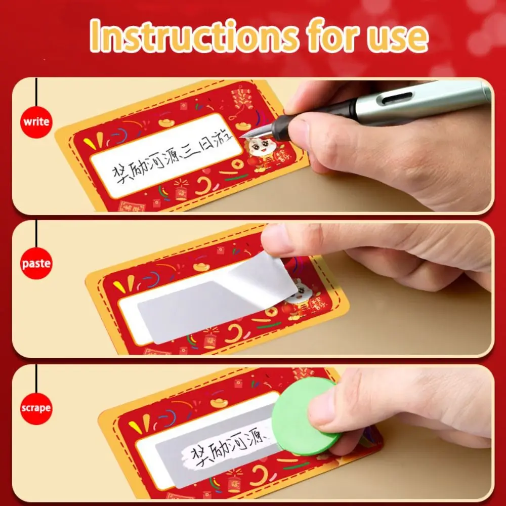 40pcs Cartoon Pony Scratch-off Cards with Pen DIY Gift Vouchers Tickets Activity Favors Anniversary Surprise Lucky Cards