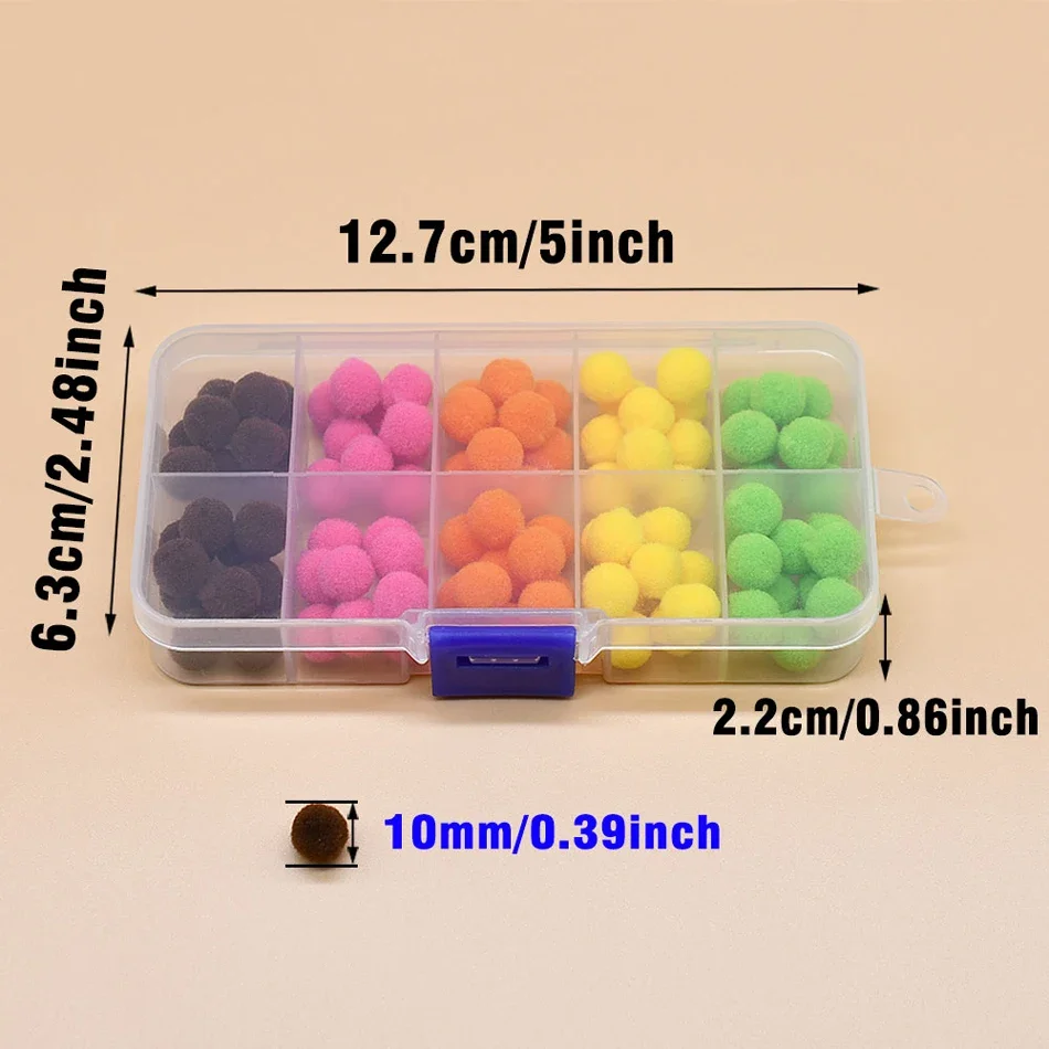 MNFT 10mm 50 Teile/schachtel Bug Ei Forelle Angeln Fliegen Materialien Multi-Farben Forelle Lachs Fliegen Fliegen angeln Lockt Binden Material – Detail 2
