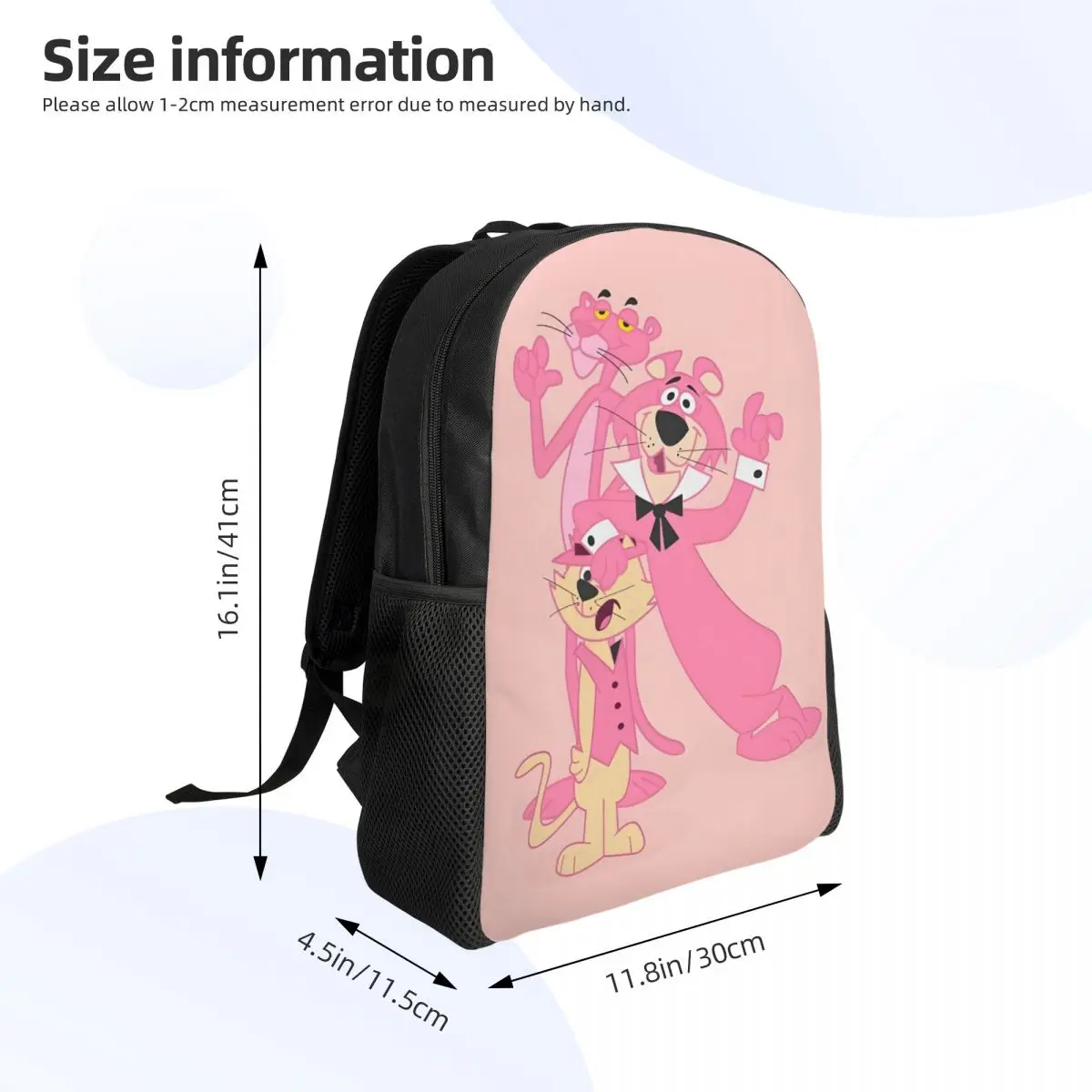 Impressão 3d personalizada bonito a pantera rosa mochila para meninos meninas desenhos animados faculdade escola sacos de viagem bookbag se encaixa 15 Polegada portátil