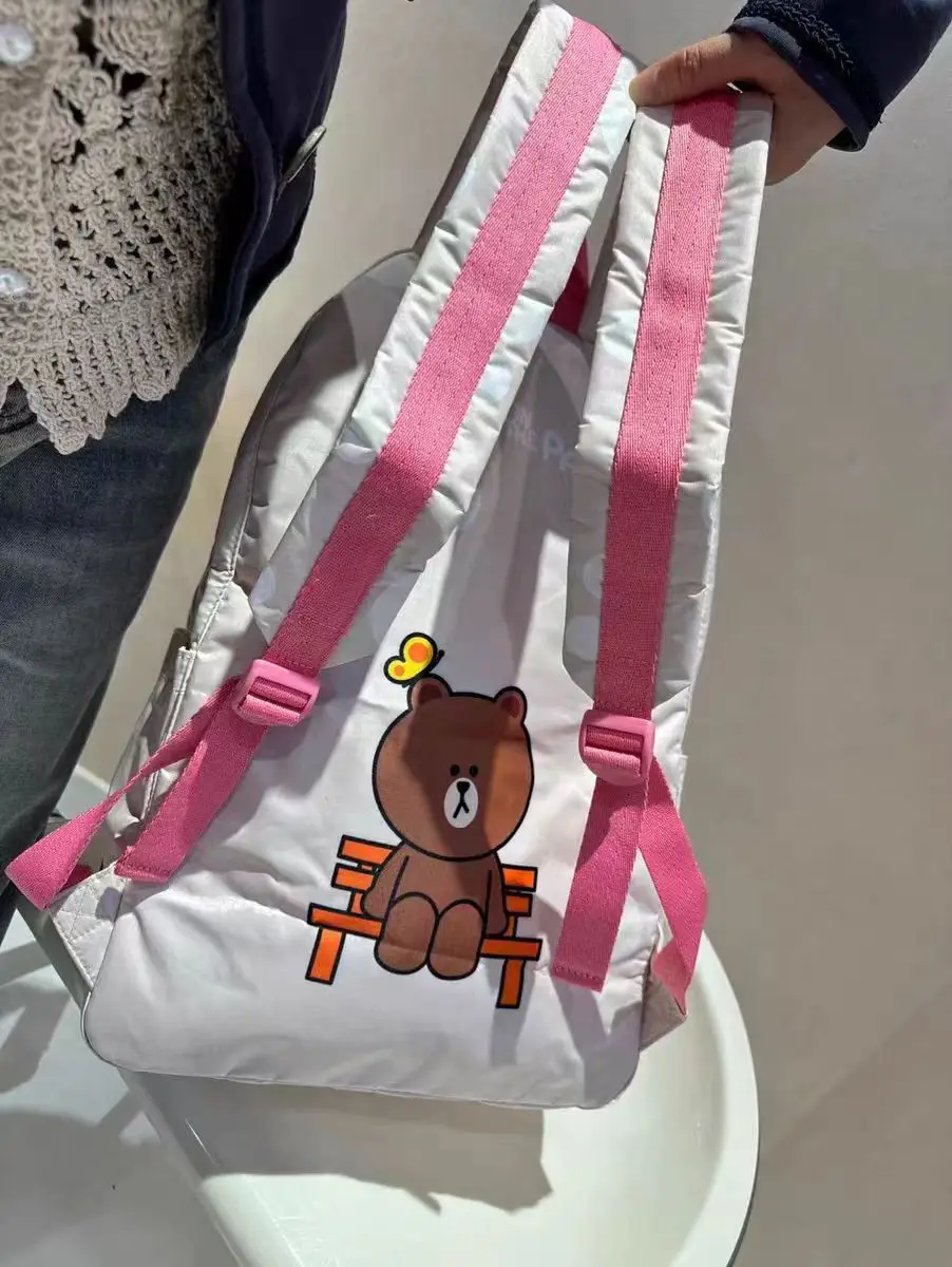 Mochila de gran capacidad con estampado de dibujos animados para mujer, Bolsa Escolar ligera