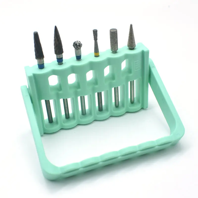 6Holes Dental Low Speed Bur Holder Dentist Endo File Drill Stand Autoclavable Root Canal Polish Burs Disinfection Storage Box
