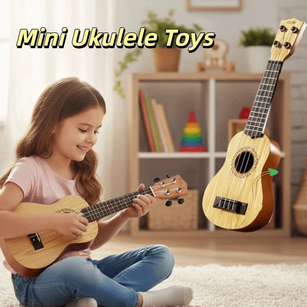 Ukulele à 4 cordes, Instrument de musique, bouton réglable, Simulation classique, jeux musicaux éducatifs durables en plein air