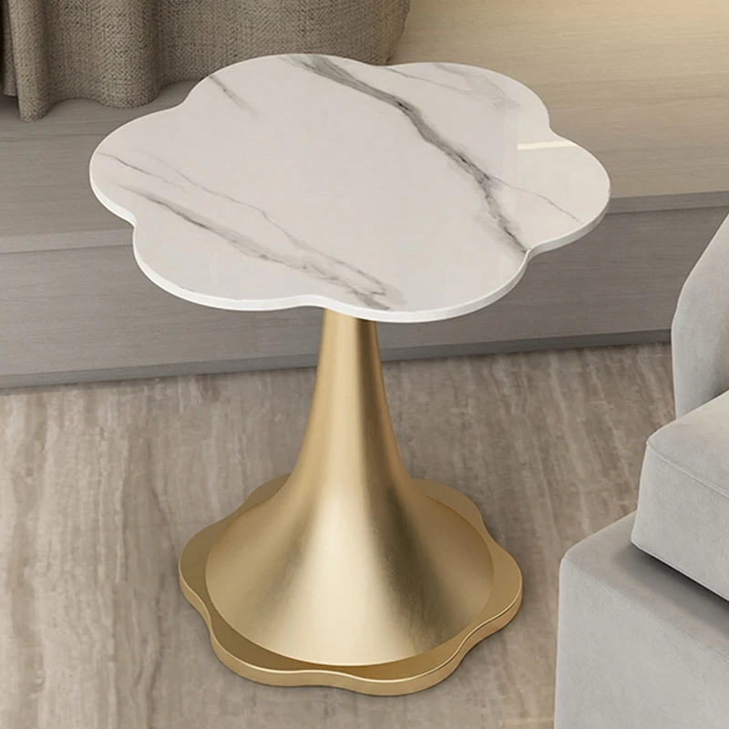 

Sofa, flower side table, modern simple light luxury, cream wind rock slab, coffee table, bedside table, small apartment corner,