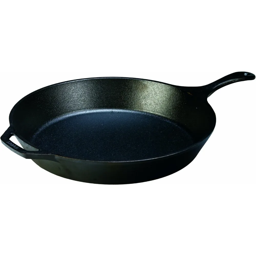 

15-Inch Pre-Seasoned Cast Iron Skillet with Signature Teardrop Handle – Versatile Cooking for Oven, Stove, Grill, and Open Fire
