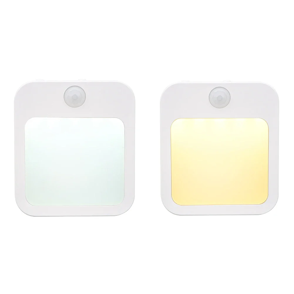 الأشعة تحت الحمراء ذكي استشعار الحركة LED أضواء الليل ، ستبليس يعتم إضاءة الخزانة ، 3 أوضاع الإضاءة ، 8.5x5x8.5cm