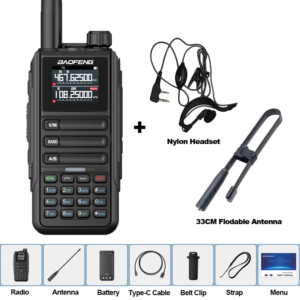 

BaoFeng Walkie Talkie UV16M Mulit Band AM FM Waterproof Wirless Copy Frequency High Power Long Range Two Way Portable Radio