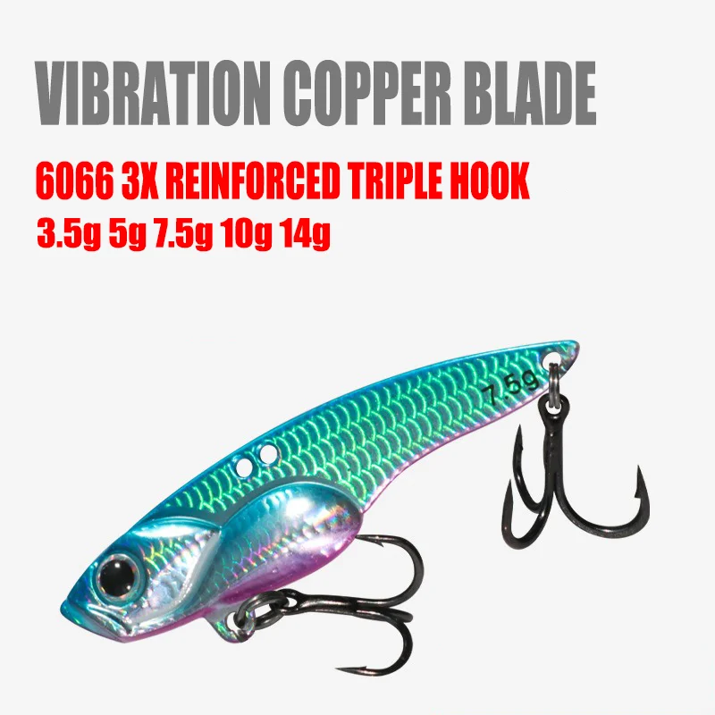 Metall Vib Köder 3,5g 5g 7,5g 10g 14g Kupfer Vibrations klinge Angel köder sinkenden Swimbait iscas artificiais Pesca Bass Hecht