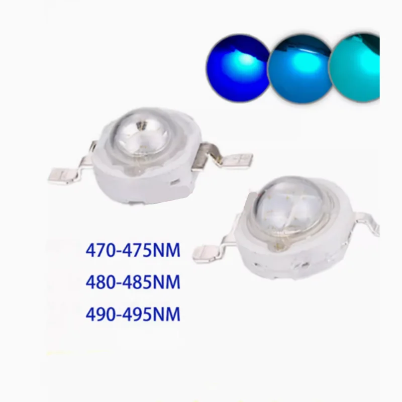 High Power 1W 3W 5W SMD LED, Light-Blue 470nm, Ice-blue 480nm, Blue 490nm, Aquarium Light