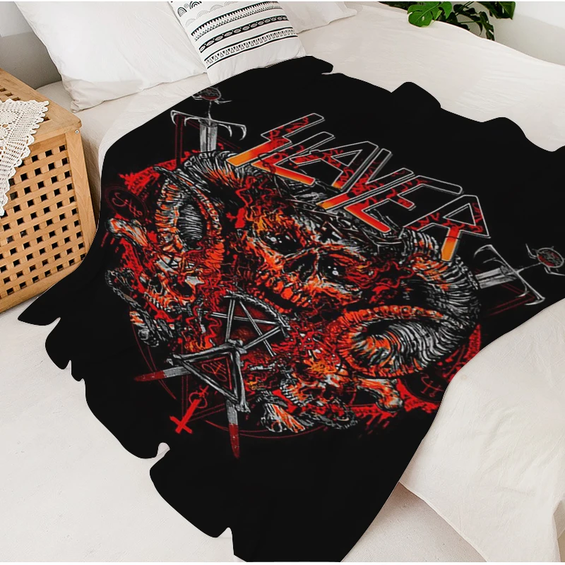 Flannel Blanket Sofa Winter Warm D-Slayer D-Heavy D-Metal Band Microfiber Bedding Bed Fleece Nap Fluffy Soft Blankets King Size