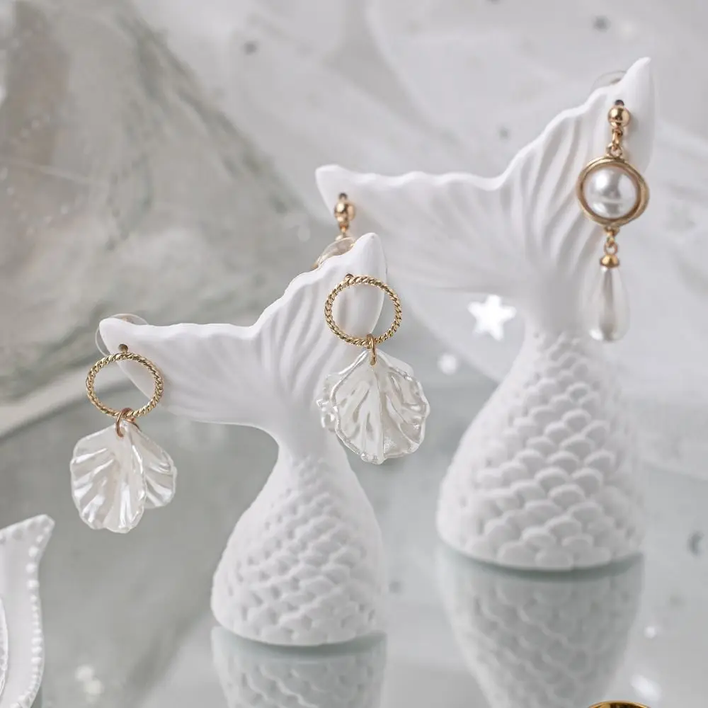 

Bracelet Necklace Fishtail Earrings Display Rack Exquisite Watch Gypsum Earrings Holder White Gypsum INS Earrings Display Stand