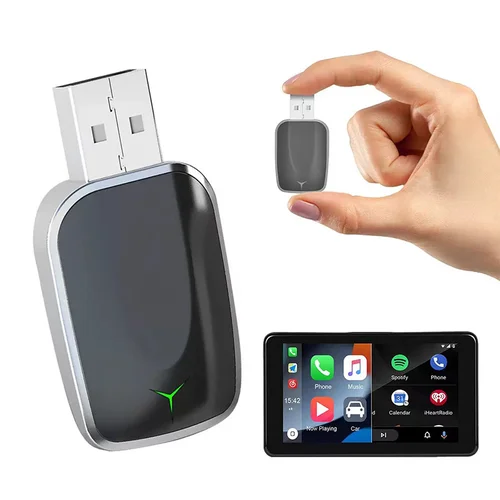 Adaptador inalámbrico CarPlay Android Auto 2025 nueva actualización para 99% de coches 5GHz WiFi y transmisión de baja latencia Plug & Play cableado a inalámbrico