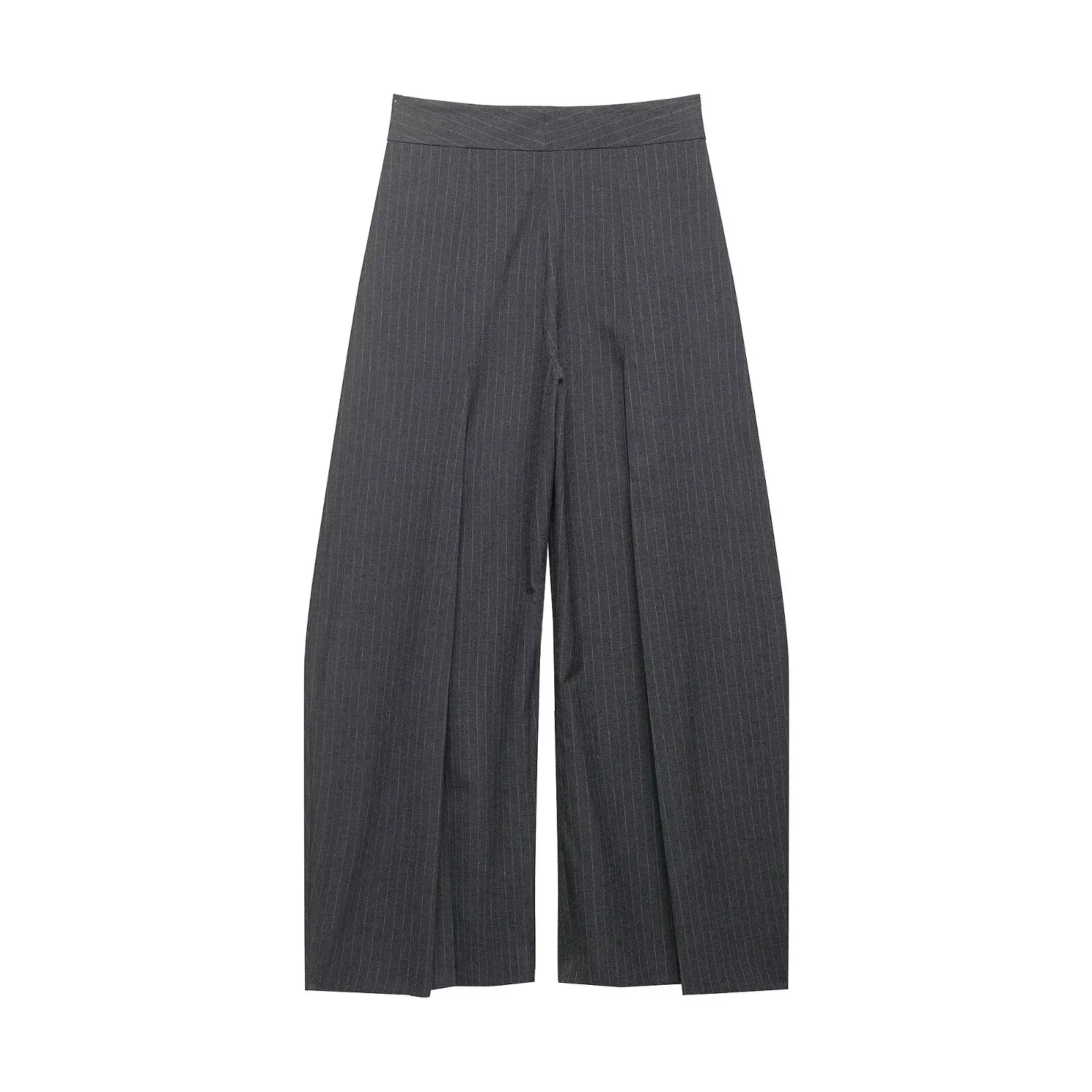 European American Style Fashion Simple Versatile Loose Mid-rise Thin Striped Pleated Pants Women Casual Trousers