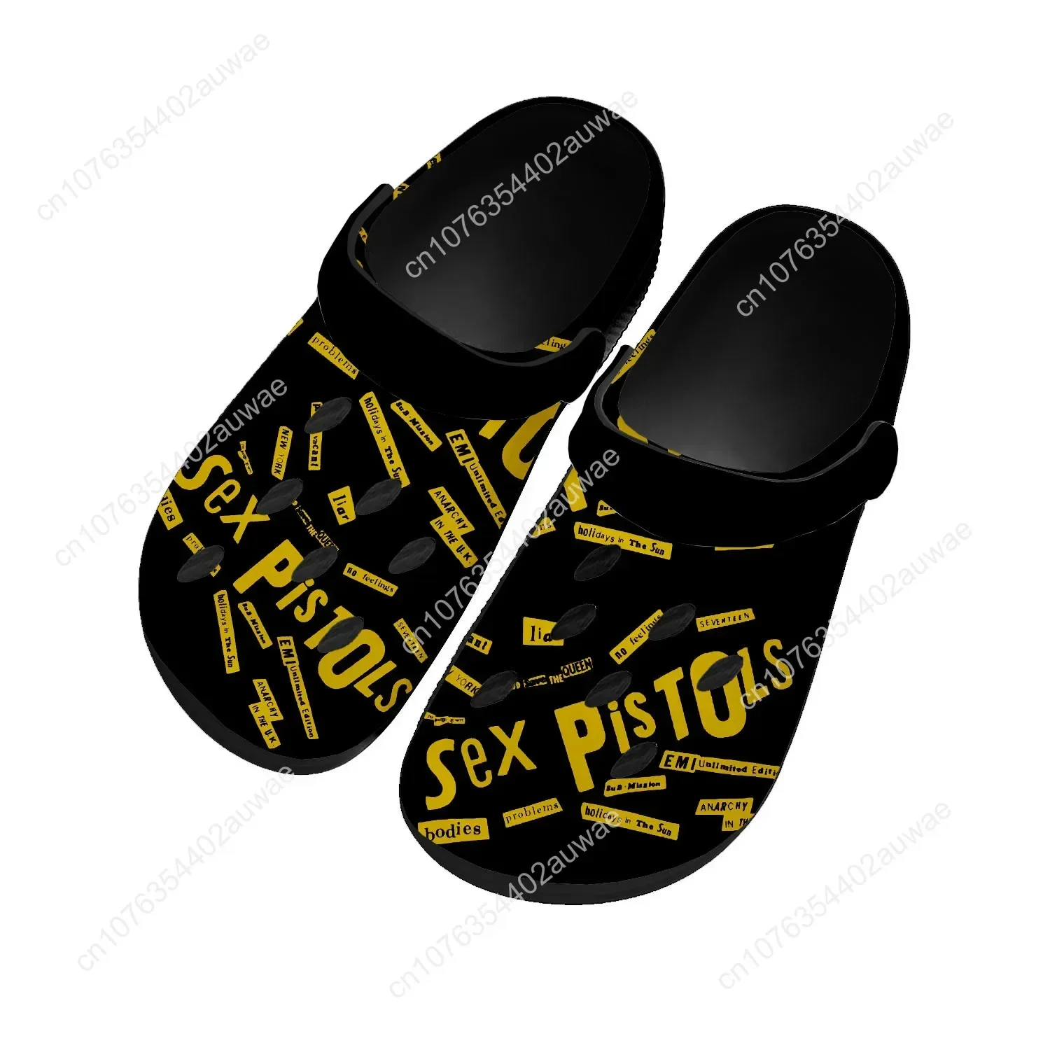 Sex Pistols Punk Rock Band Home Clogs Custom Water Shoes Mens Womens Teenager Sandals Garden Clog Breathable Beach Hole Slippers