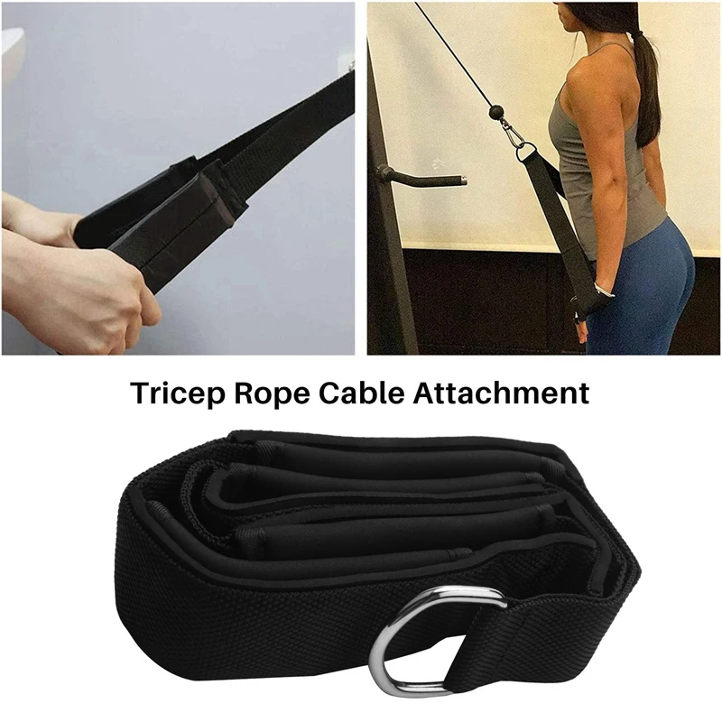 2X Tricep Rope Cable Attachment With 2 Handles,Tricep Pull Down Rope For Push Downs,Crunches