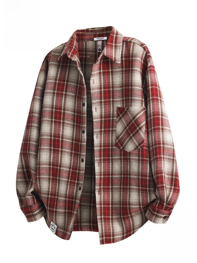 

PaulFrank Large-Mouth Monkey Loose Fit Color Blo irt Men's Spring Trend Red irt Jaet Cotton Polyester Casual irt