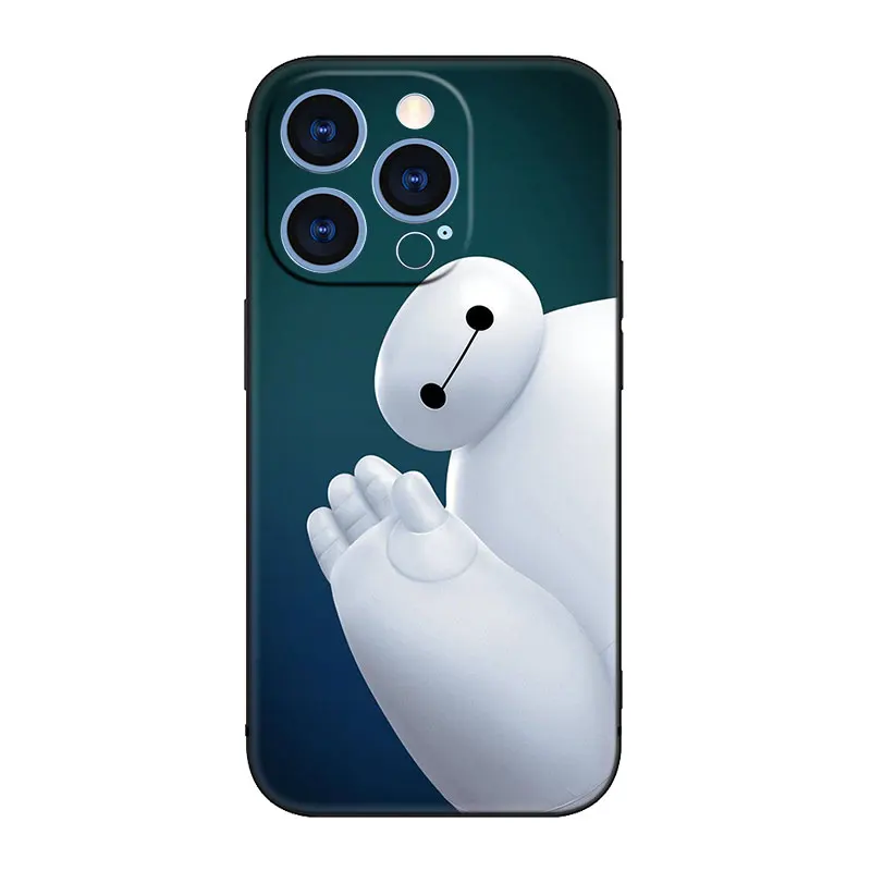 Big Hero 6 Baymax Phone Case For Apple iPhone 14 13 12 Mini 11 Pro XR X XS MAX 6S 7 8 Plus 5S SE 2020 2022 Black Cover