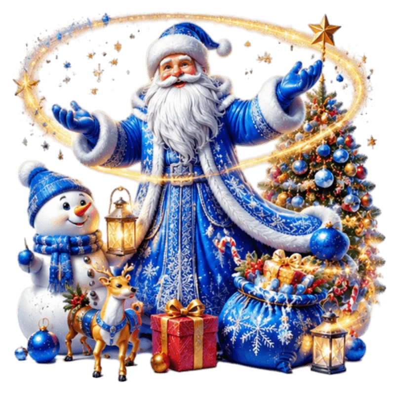 Glass Decals: Window and Door Decorative Stickers Featuring Blue-Suited Santa,Reindeer,and Snowman Designs;Removable Glass Film,