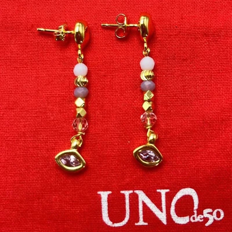 2023 New UNOde50 Popular in Europe and America Exquisite Fashion Trend Beads Women's Earrings Jewelry Gift Bag