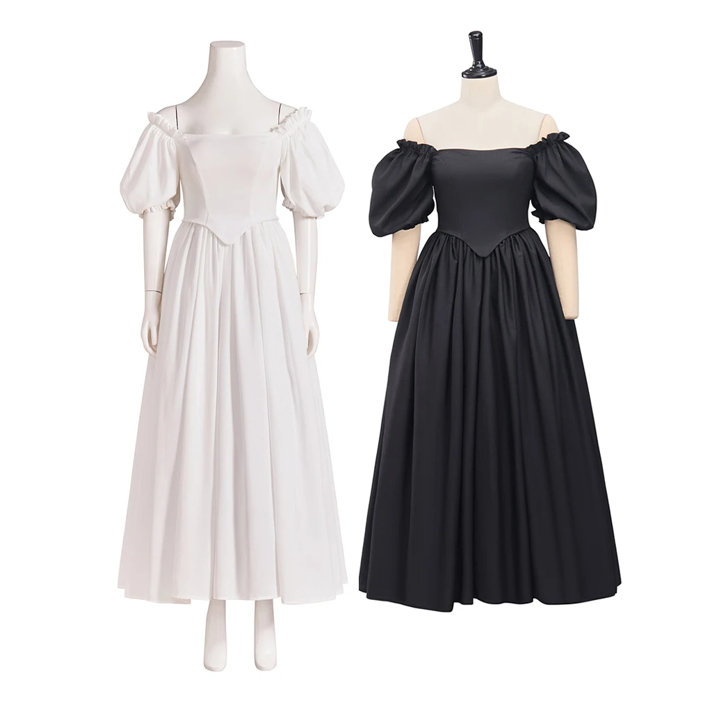 

Винтажное викторианское длинное платье с открытыми плечами и короткими рукавами, женский средневековый костюм эпохи Возрождения, белое платье принцессы для выпускного вечера, большие размеры