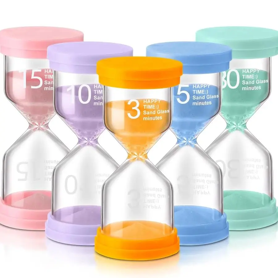 5/1PCS 3/5/10/15/30 Minutes Colorful Hourglass Sandglass Children Kid Gift Toy Sand Timer Hour Glass Home Decoration Sand Clock