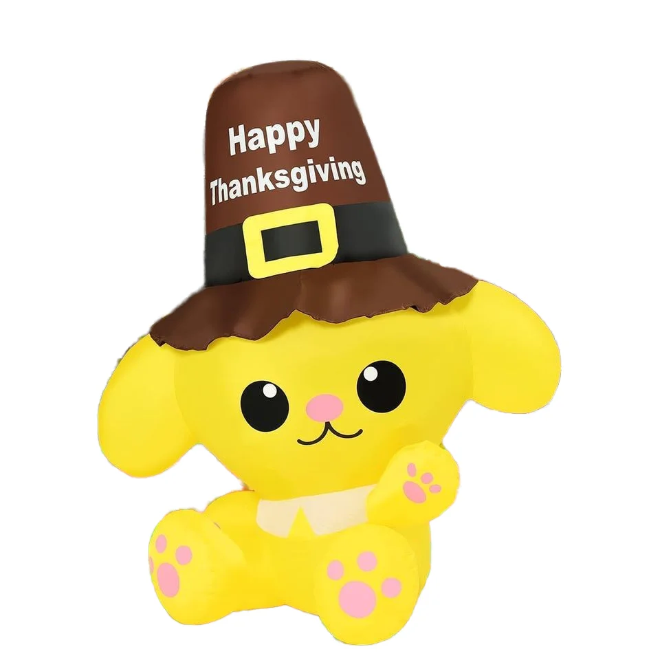 5.2 FT Tall Thanksgiving Yard Decorations Outdoor Garden Party Lawn Inflatables LED Lights Dog Fall Blow Yard Decoration