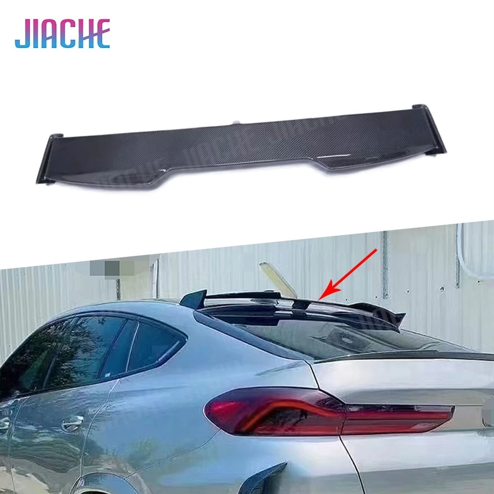 

Real Carbon Fiber Car Rear Trunk Boot Lip Spoiler Roof Wing For BMW F96 X6 Bumper Rear Roof Wing FRP Black 2019 2020 2021 2022