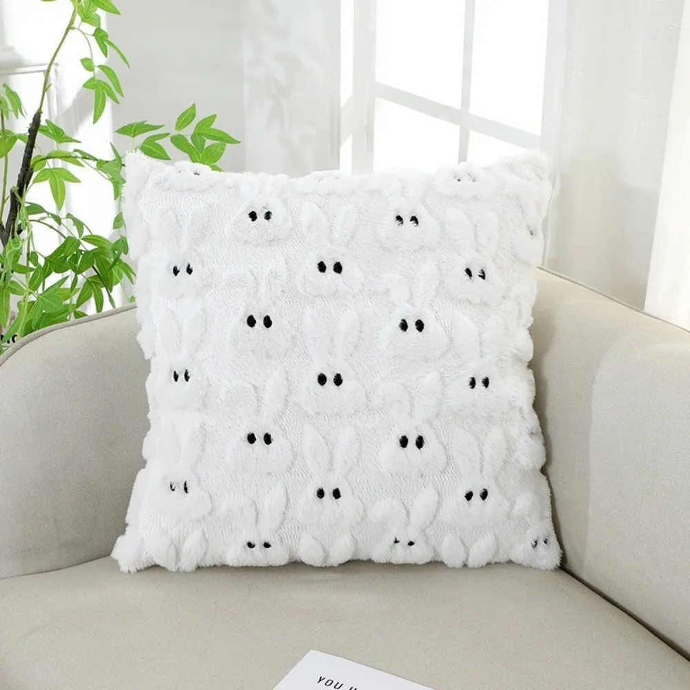 Cartoon Easter Bunny Pillowcase Rabbit Pattern Comfortable Sofa Pillowcase Soft Wear-resistant Rabbit Pillow Case Festival