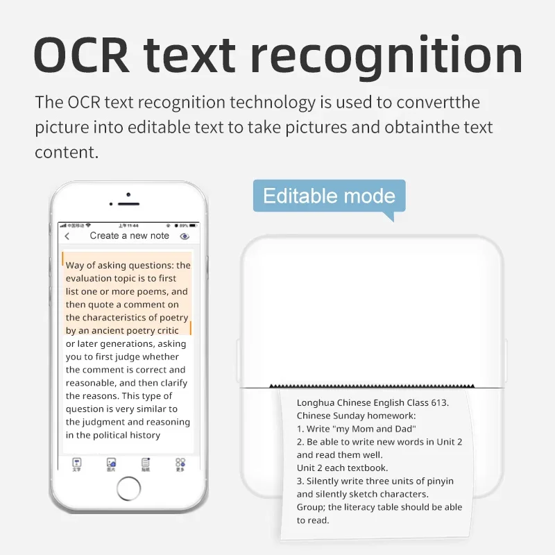 طابعة صغيرة محمولة عالية الدقة صورة ورقية حرارية مع لفات تسمية عنوان ملاحظة جيب خاطئ طباعة بدون حبر مكتب صانع الملصقات المنزلية