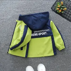 New Children's Coat Boys' Korean Version Spring and Autumn Letter Hooded Top Middle and Large Children's Fashion Jacket 1-12Y