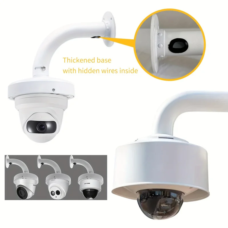 LType Security Camera Bracket - Wall-Mounted Aluminum Alloy Bracket，With Hidden Wire Storage and Anti-Oxidation Treatment，