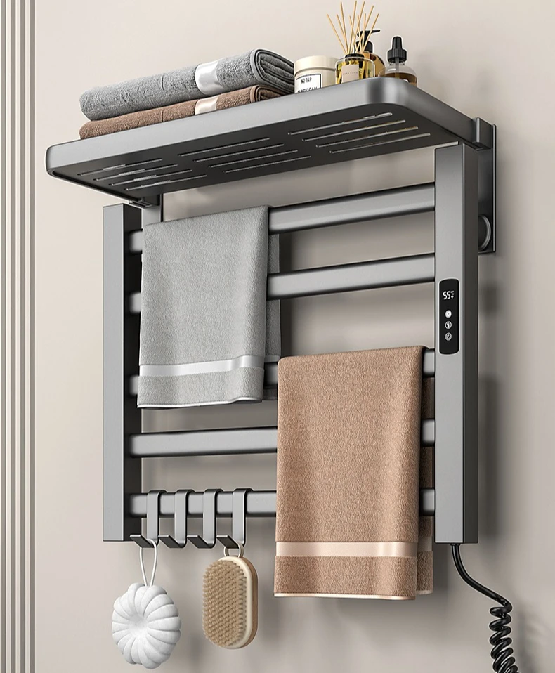 Electric Towel Rack Factory Intelligent Heating Drying Rack, Bathroom Non Perforated Aluminum Alloy Towel Drying Rack