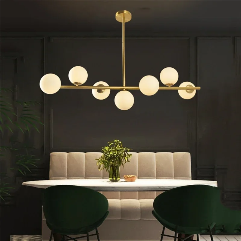 Modern Chandelier Led Glass Ball for Living Room Bedroom Kitchen Nordic Long Pendant Lamp Decoration Home Indoor Lighting