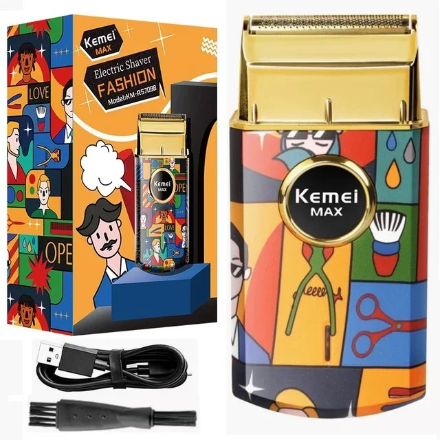 Kemei KM-RS7098 Titan Herren Elektrorasierer Professionelle Haarschneidemaschine Graffiti Bartschneider Haarschneidemaschine für Männer